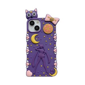 DHL libre al por mayor 3D Sailor Girl Case para iPhone 14pro max 14plus cubierta para iphone 13 12 11 pro max Full Protect Lovely Anime Bear Soft Cartoon Cover