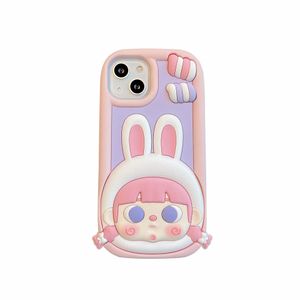 Gratis DHL groothandel Leuke Candy Konijn Gril Telefoon Case Voor iphone 14 Plus 13 12 Pro Max i11 2023 Pop ins Cartoon Zachte Siliconen Cover voor 14pro 13pro