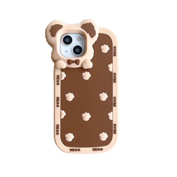 DHL libre al por mayor Cute Cartoon Cute Bear ear 3D Case para iphone 14 Plus 13 12 11 Pro Max girl kids a prueba de golpes de silicona suave pata de gato regalo de la cubierta del teléfono