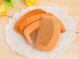 Gratis DHL houten kam natuurlijke gezondheid perzik hout anti-statische gezondheidszorg baard kam pocket kammen haarbrush massager haar styling tool