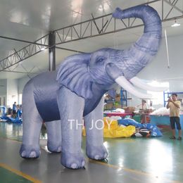 Entrega gratuita a puerta Actividades al aire libre Modelo inflable de elefante gigante de 5 mH (16,5 pies) a la venta Publicidad de globos de animales de dibujos animados de animales inflados con aire a la venta