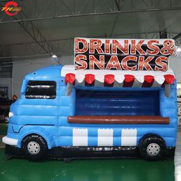 Envío de puerta gratis hecho a medida 4x3x3.5mH (13.2x10x11.5ft) con soplador inflable camión de comida bebidas snack stand para la venta