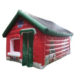 Gratis deurschip buitenactiviteiten 4x3m 5x4m draagbare opblaasbaar kersthuis kerstman Grotto voor kerstdecoratie