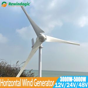 Vrije energie 3KW 4KW 5KW 12V 24V 48V Windturbinegenerator Lage startwind Speed Vrije alternatieve energie met MPPT Hybrib