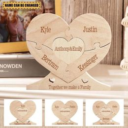 Gravure gratuite Puzzle de coeur en bois personnalisé Custom Romantic Art Puzzle Decoration Valentin Day Birthday Gift DesCor Decor 240426