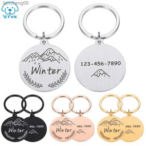 Free Engraving Pet Collar Personalized ID Tag Engraved Name for Dog Cat Puppy Keyring Charm Pendant Necklace Accessories