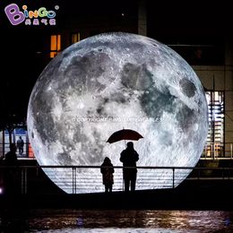 Boules de lune géantes gonflables de publicité express gratuite avec des lumières jouets modèle de planètes d'inflation sportive pour la décoration d'événements 002