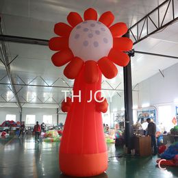 Activités de plein air express gratuites 6 mH (20 pieds) avec souffleur Fleur géante Fleur gonflable multicolore pour la décoration d'événements en plein air, ballons de fleurs à air sur mesure