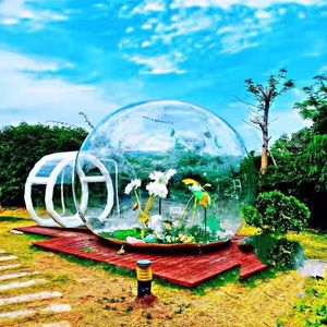 Gratis fan opblaasbare bubble tree clear pvc bubble huis voor tuin opblaasbare bubble dome tent / iglo tent voor kamperen