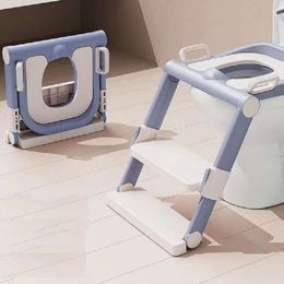 Installation gratuite Baby Toilet Training Siège Salle de bain Salle de bain Retard de salle de bain Plastique Potty-Stepoldder Tabouret Adaptateur d'enfant pliable Chaise de chaise L2405
