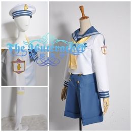 Iwatobi Swim Club Cosplay Haruka Nanase Cosplay White Mens Sailor Uniforme Cosplay Costume + Hat + Chaussettes 11