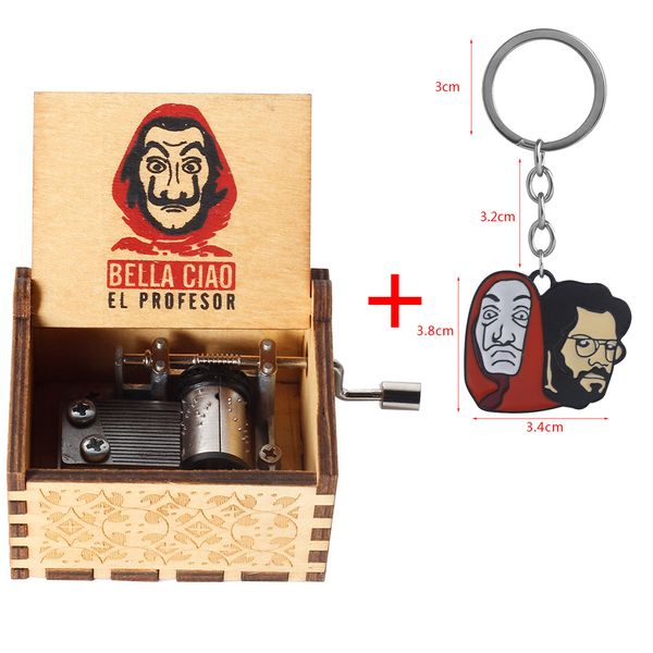 Llavero gratis La Casa De Papel Dali Manivela Caja de música Tema Canción Bella Ciao Regalos de Navidad Ventiladores de TV Amigos Regalos