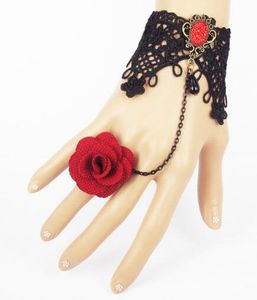 Nouveau bracelet en dentelle rose gothique gratuit avec anneau bracelet bracelet intégral palais entier boule ornement mode classique délicate élégance