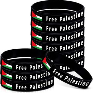 Pulseras con la bandera de Palestina libre, soporte con soporte de Palestina y Gaza para los palestinos, pulseras de silicona para adultos