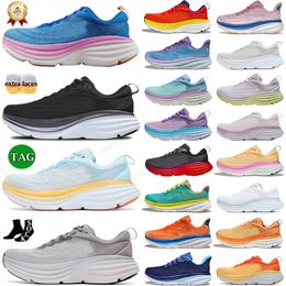 Free People Bondi 8 Chaussures de course Femmes Tripe Blanc Noir Clifton 8s 9 Carbon x 2 3 Ice Blue Noir Blanc Summer Song Mist Tennis Retros Baskets de marche en plein air 36-46