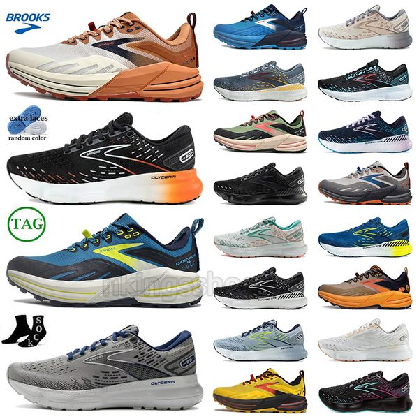 Run Run Brooks Chaussures fantômes Running Sports Cascadia 16 Glycerin 20 Designer Mesh Triple Black Hyoer Blue Grey Fog Brook Outdoor Outdoor Non-Slip Sneakers Trainers