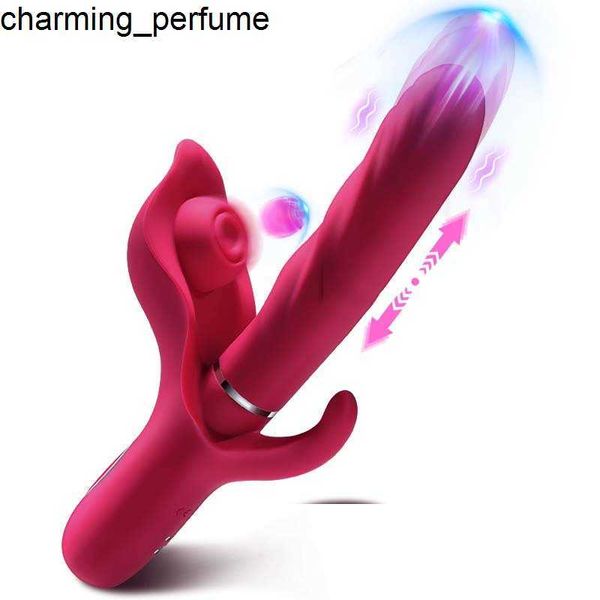 Muestra gratuita G Spot Rabbit Vibrador Sexo Sex para mujer con 30 modos Vibrador de consolador de empuje y bofetada de clítoris 3 en 1 Mujeres sexuales