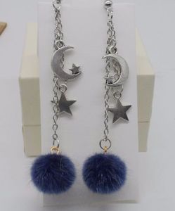 Livraison gratuite 10 paires boules la lune les étoiles boucles d'oreilles longues pour les femmes bijoux de mode boucles d'oreilles de déclaration