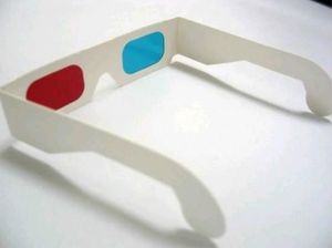 Free Ship 100 paires de lunettes 3D en papier dimensionnel de haute qualité Lunettes 3D - Anaglyphe rouge et bleu