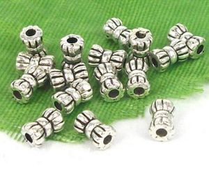 Gratis schip 1000 stks / partij lichtmetalen antieke zilveren legering strik spacer kralen charmes voor sieraden maken 6x3mm