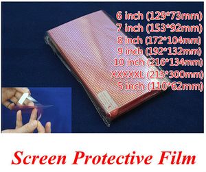 Gratis schip 100 stks Clear Universal XXXXL 5 6 7 8 9 10 Inch Grid Screen Protector Composiet Film voor mobiele telefoon GPS MP4 PDA