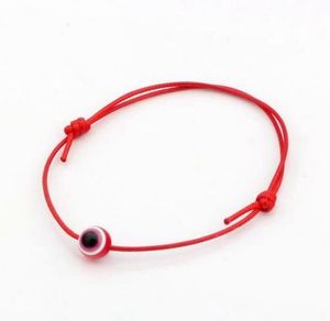 Gratis schip 100 stks Hamsa String Evil Eye Lucky Red Chinese knoop verstelbare armband