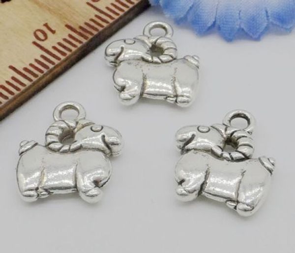 Livraison gratuite 200 pièces tibétain argent mouton pendentif à breloques pour la fabrication de bijoux Bracelet 14.5x12mm