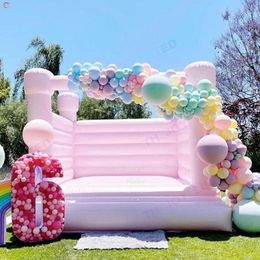 Gratis schip 4,5x4,5m (15x15ft) volledig PVC buitenactiviteiten Witte opblaasbare bruiloft uitsmijter Air Bounce Jumper springkasteel voor carnavalsfeest Klaar in de VS