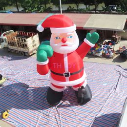 Navire gratuit de 40 pieds 12 m de haut géant gonflable Santa Claus avec sac cadeau pour le festival de Noël