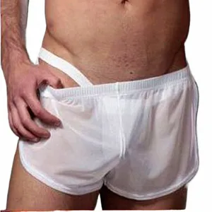 Livraison gratuite Nouveaux pyjamas pour hommes vêtements de nuit sexy hauts de nuit le tissu de grille séchage rapide super élastique shorts U8Xg #