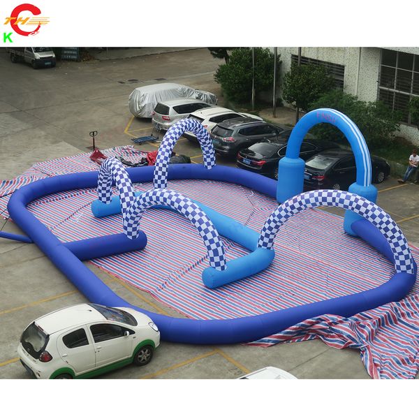 Activités de plein air de bateau libre 15x12m (50x40ft) avec ventilateur petits enfants Didi voiture balançoire voitures gonflables jeu de piste de course jouets à vendre-A