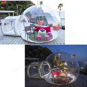 Tente à bulles gonflable transparente pour activités de plein air, tunnel de 4m de diamètre + 1.5m, location de fête de mariage, à vendre, livraison gratuite