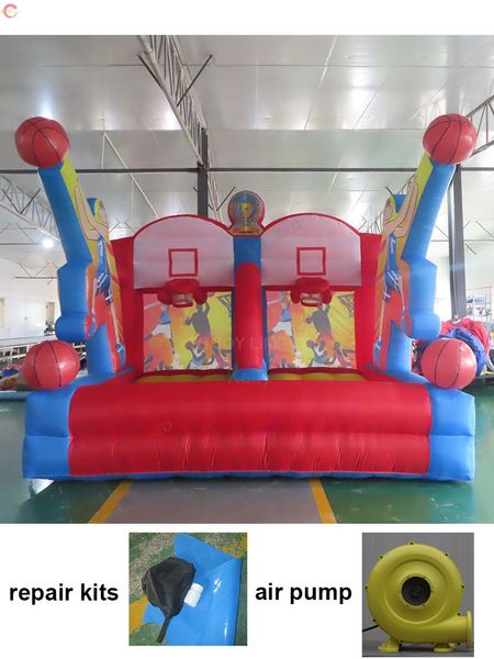 Activités d'extérieur gratuites 4x3x3,5mh (13.2x10x11.5ft) avec 6 balles Carnaval Rentable Basketball Toss Basketball à vendre