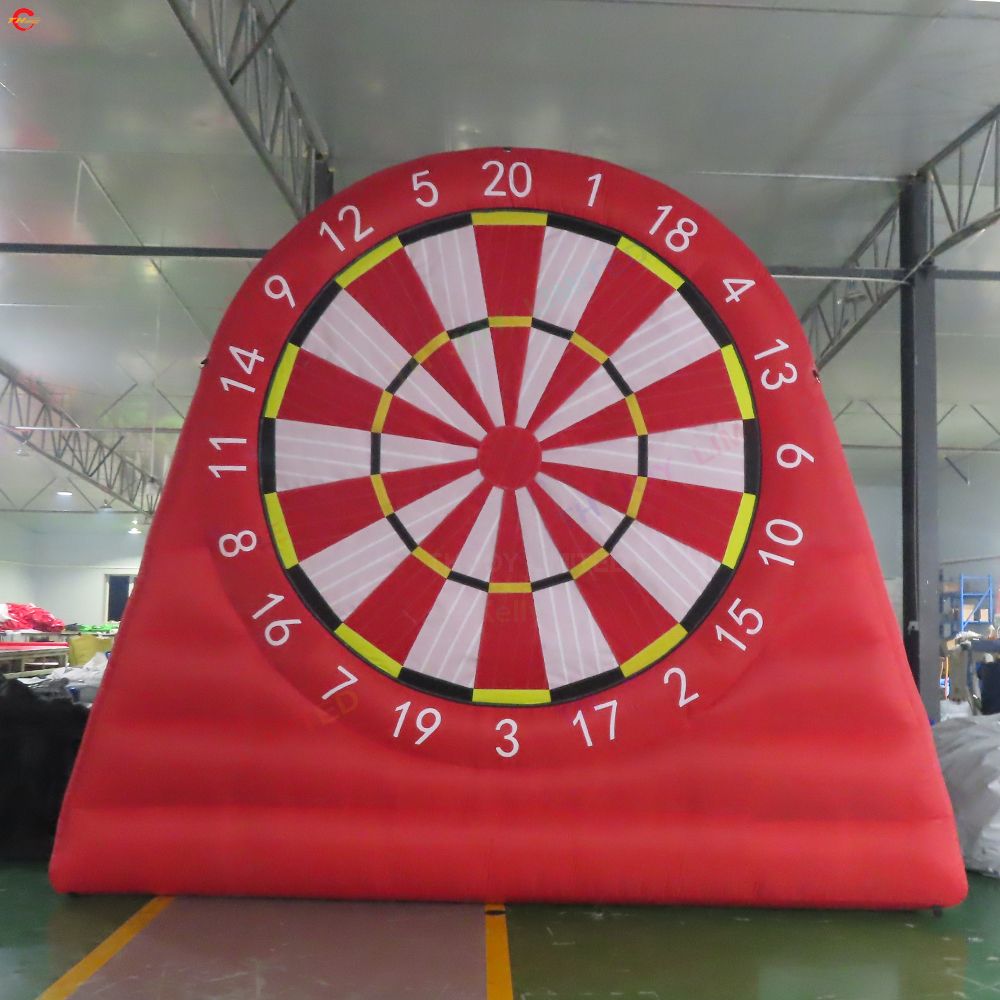Free Ship Outdoor Activities 5mH (16.5ft) with 6balls giant inflatable soccer dart football dart board carnival game for sale