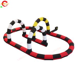 Gratis Schip Outdoor Activiteiten 7x4m kleine kinderen Didi Car Swing auto's Opblaasbare Race Track Game Speelgoed te koop