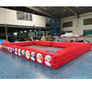 Gratis Schip Outdoor Activiteiten 8x5 m Aangepaste Opblaasbare Snooker 33 air blow up Biljart Snooker pool te koop