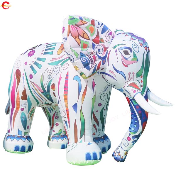Envío gratis Actividades al aire libre Avertising Hermosa iluminación Elefante inflable Modelo Decorativo Mascota de dibujos animados Juguete para la venta