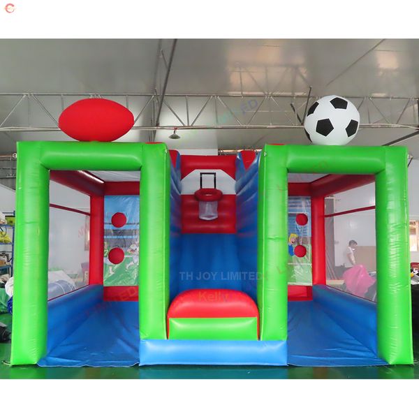 Envío gratis actividades al aire libre comercial 3 en 1 juego de deporte de fútbol inflable gigante para la venta