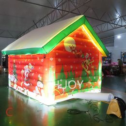 Gratis schip Outdoor Activiteiten Aangepaste opblaasbaar kersthuis Rood opblaasbare Santa Grotto Party Tent voor decoratie