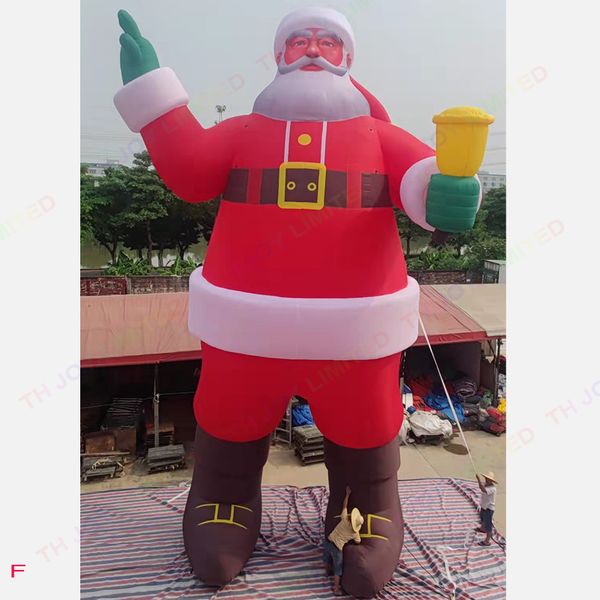 Envío gratis actividades de juegos al aire libre 12 mH (40 pies) con soplador Papá Noel inflable gigante con luz LED Decoración navideña Papá Noel