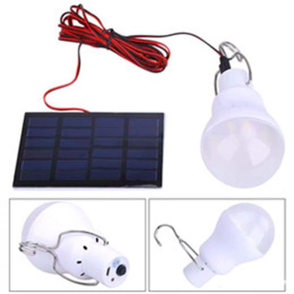 Lámpara de bombilla LED con energía solar de envío gratis 5V 150LM Lámpara de energía solar portátil Lámpara de energía solar para acampar