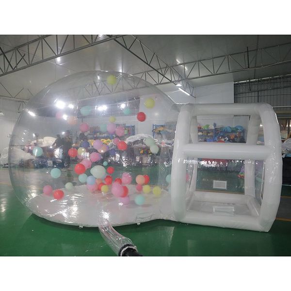 Envío gratis a puerta al aire libre 4 m de diámetro + 1,5 m actividades de túnel gran casa de burbujas transparente Navidad inflable globo de nieve tienda de campaña para la venta