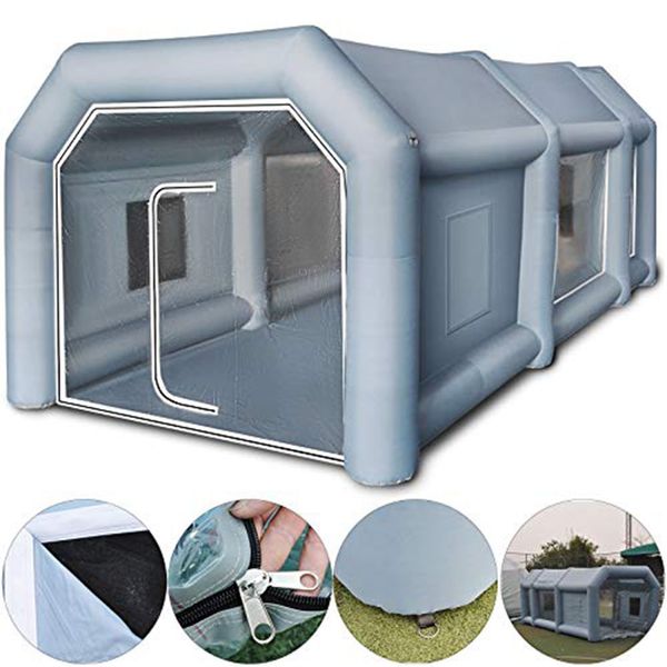 Livraison gratuite à porte Différentes tailles 10mLx6mWx4mH (33x20x13.2ft) Petite cabine de peinture en aérosol gonflable exploser voiture camion peinture tente garage à vendre