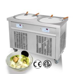 CE ETL-certificaat keukenapparatuur dubbele ronde pannen van 55 cm gebakken ijsmachine voor snackwinkel