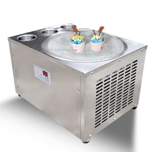 Livraison gratuite à la porte COMPTOPER FRITE Roll Ice Cream Machine Équipement de transformation des aliments avec PCB de dégivrage automatique de SAMRT AI TEMP.Contrôleur