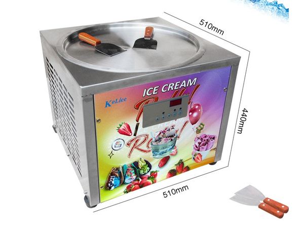 Livraison gratuite EU US 45CM comptoir de bac à glace équipement de traitement des aliments rouleau machine à crème glacée frit avec dégivrage automatique, PCB de samrt AI temp.controller