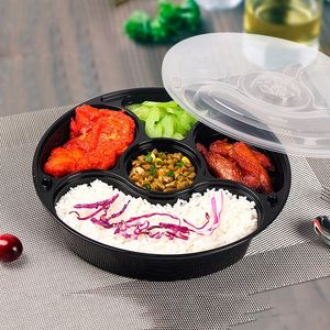 Gratis verzending Food Grade Hot Selling 5 Compartiment PP Materiaal Voedselcontainer Hoge kwaliteit Bento Box voor groothandel