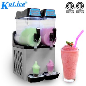 Kolice 2 * 12l Commercial Kitchen Smoothie Frozen Drinks Maker Margarita Refroidir Slush Machine pour Bar Restaurant