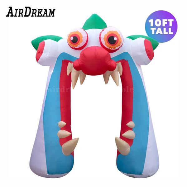 Shipto Porte 8m 26ft High Giant Halloween Arc gonflable Clown Arc, arcle soufflée d'air avec grande tête et langue de bouche exagérée