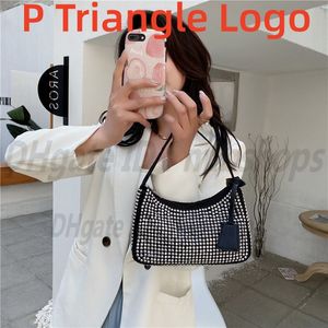 Bolso de diseñador de lujo Bolso de hombro para mujer 2000 Bolsos de diamantes de cristal Cuentas metálicas Diamantes con purpurina Bolso axilar para mujer Bolsos para mujer Monederos 10A